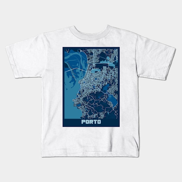 Porto - Portugal Peace City Map Kids T-Shirt by tienstencil